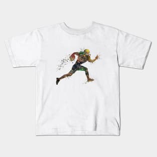 Boy American Football Player Watercolor Kids T-Shirt